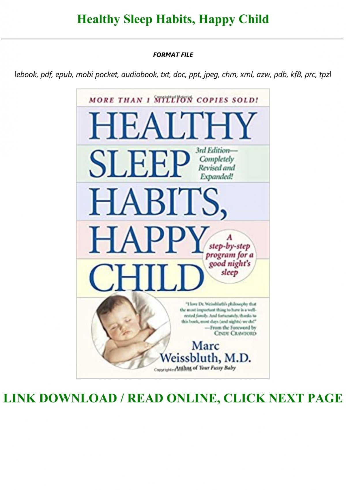 Healthy Sleep Habits Happy Child Free Downloadmilkwestern