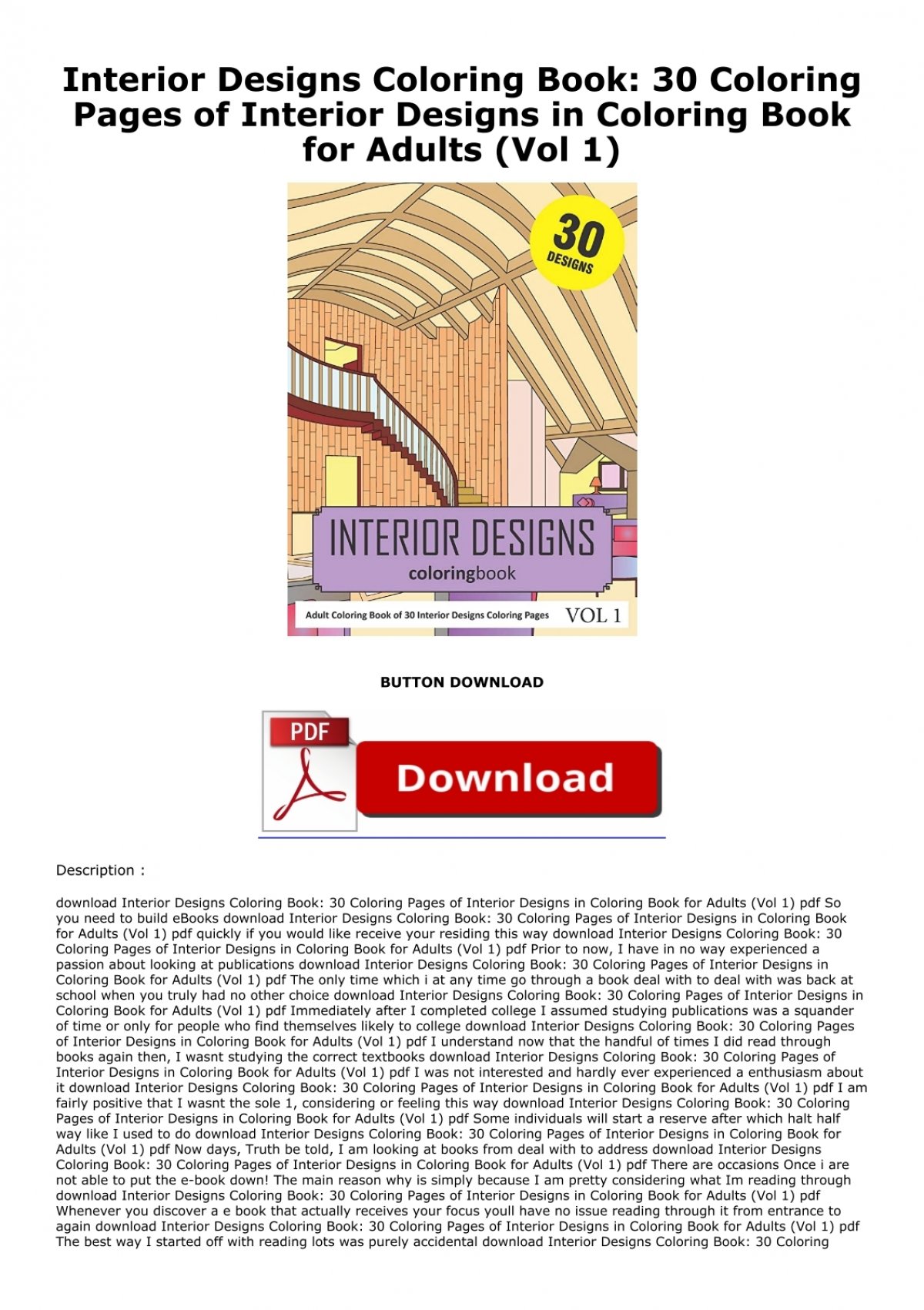 Download Pdf Download Interior Designs Coloring Book 30 Coloring Pages Of Interior Designs In Coloring Book For Adults Vol 1 Full