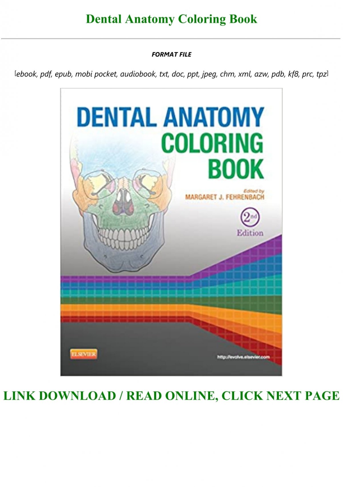 Download Free Download Dental Anatomy Coloring Book Full Pdf