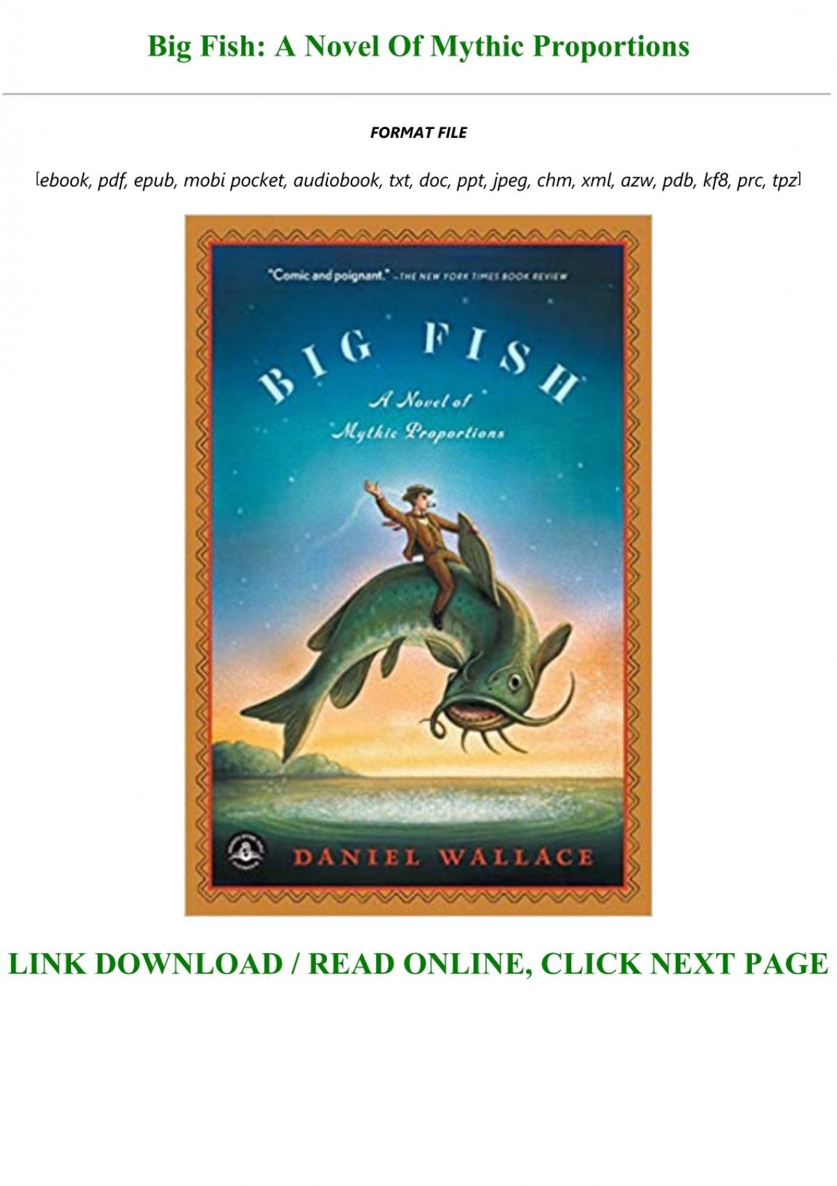 Big Fish by Daniel Wallace - Audiobook 