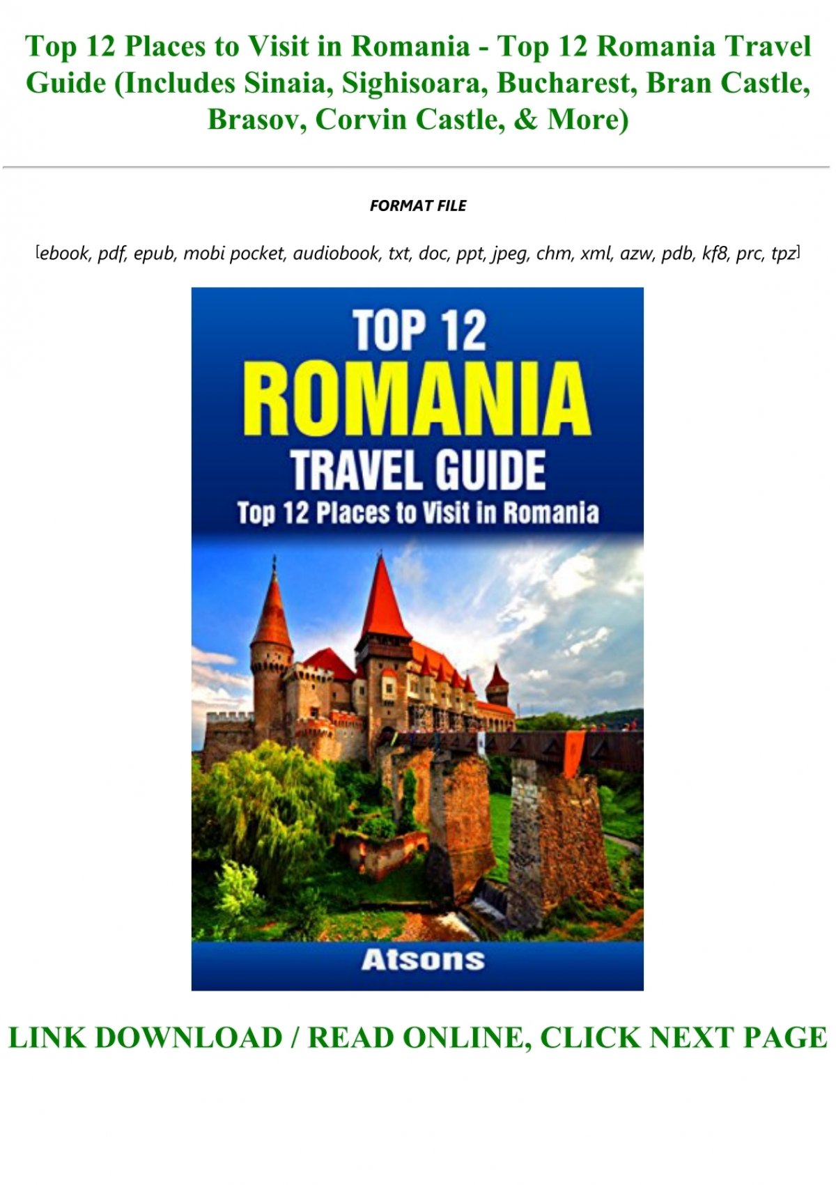 romania travel guide pdf