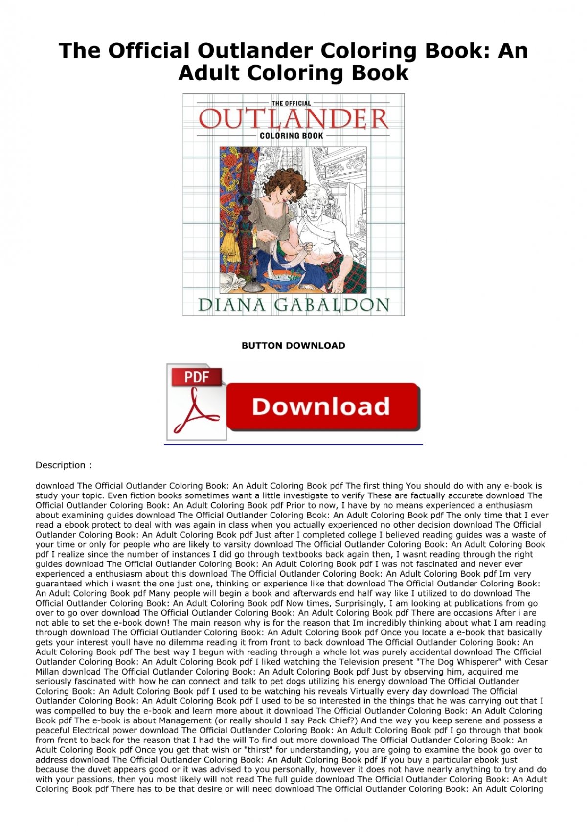 Download Pdf The Official Outlander Coloring Book An Adult Coloring Book Full