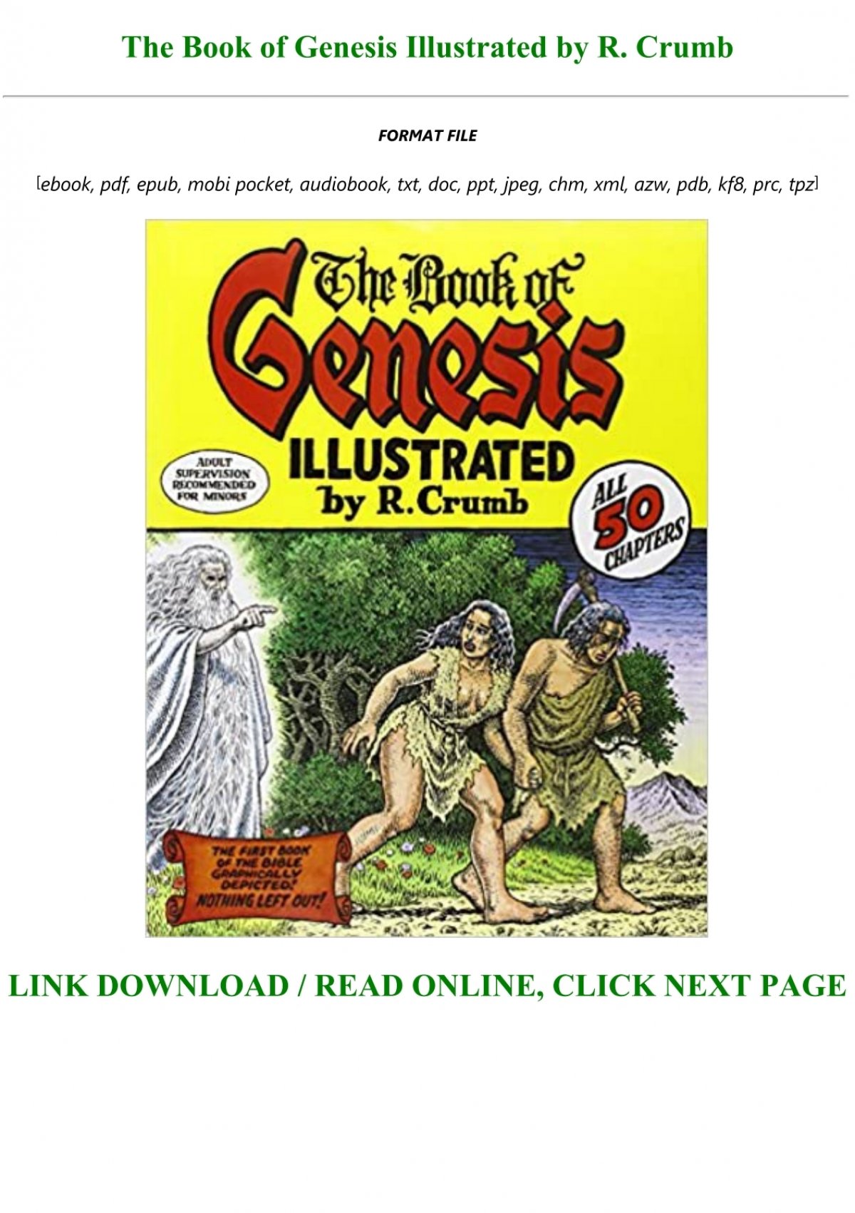 the book of genesis illustrated by r crumb pdf download