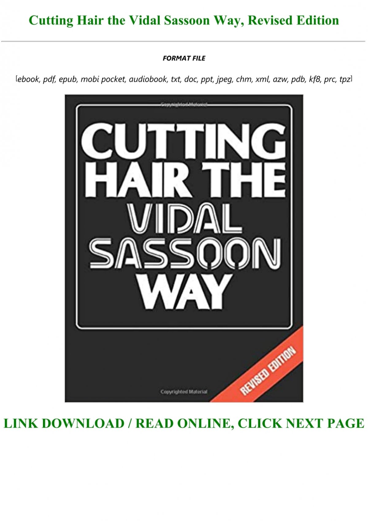 Cutting Hair the Vidal Sa