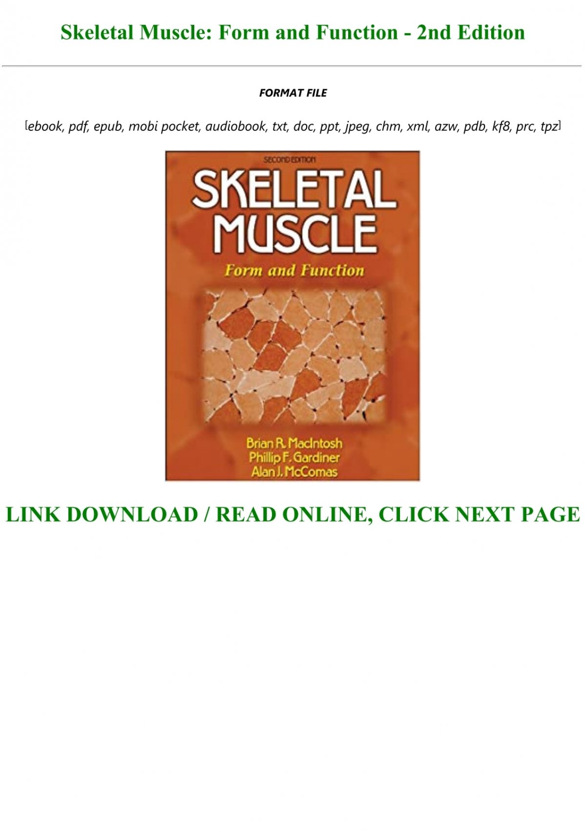 download-pdf-skeletal-muscle-form-and-function-2nd-edition-full