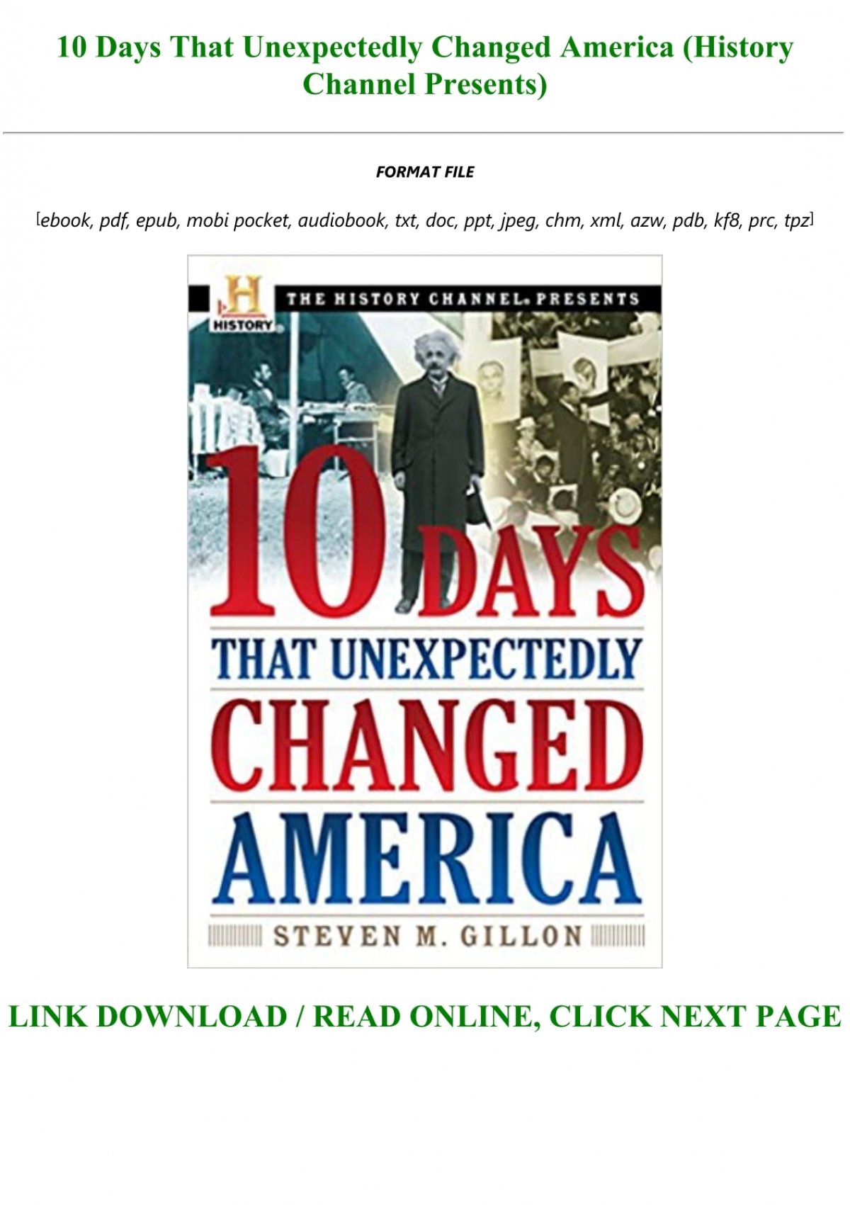 10 Days That Unexpectedly Changed America DVD Set History Channel