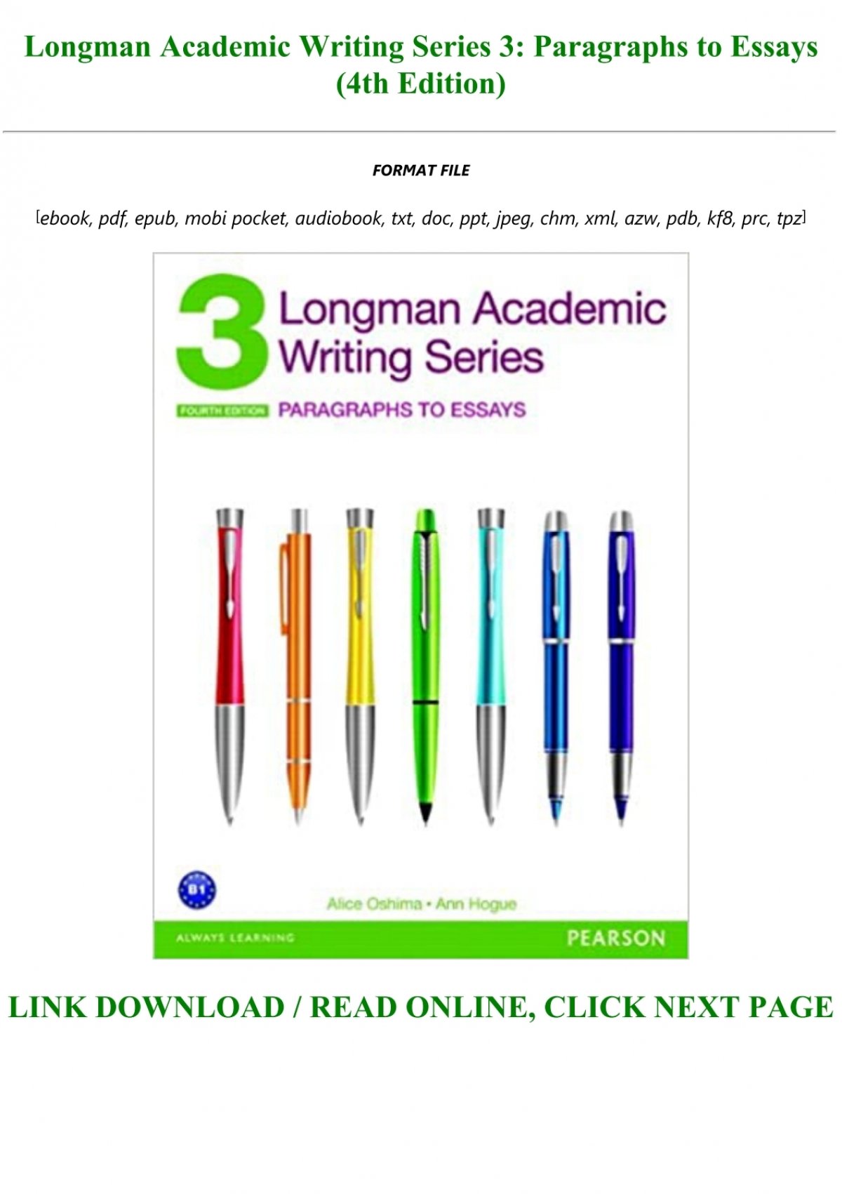 longman academic writing series 3 paragraphs to essays pdf