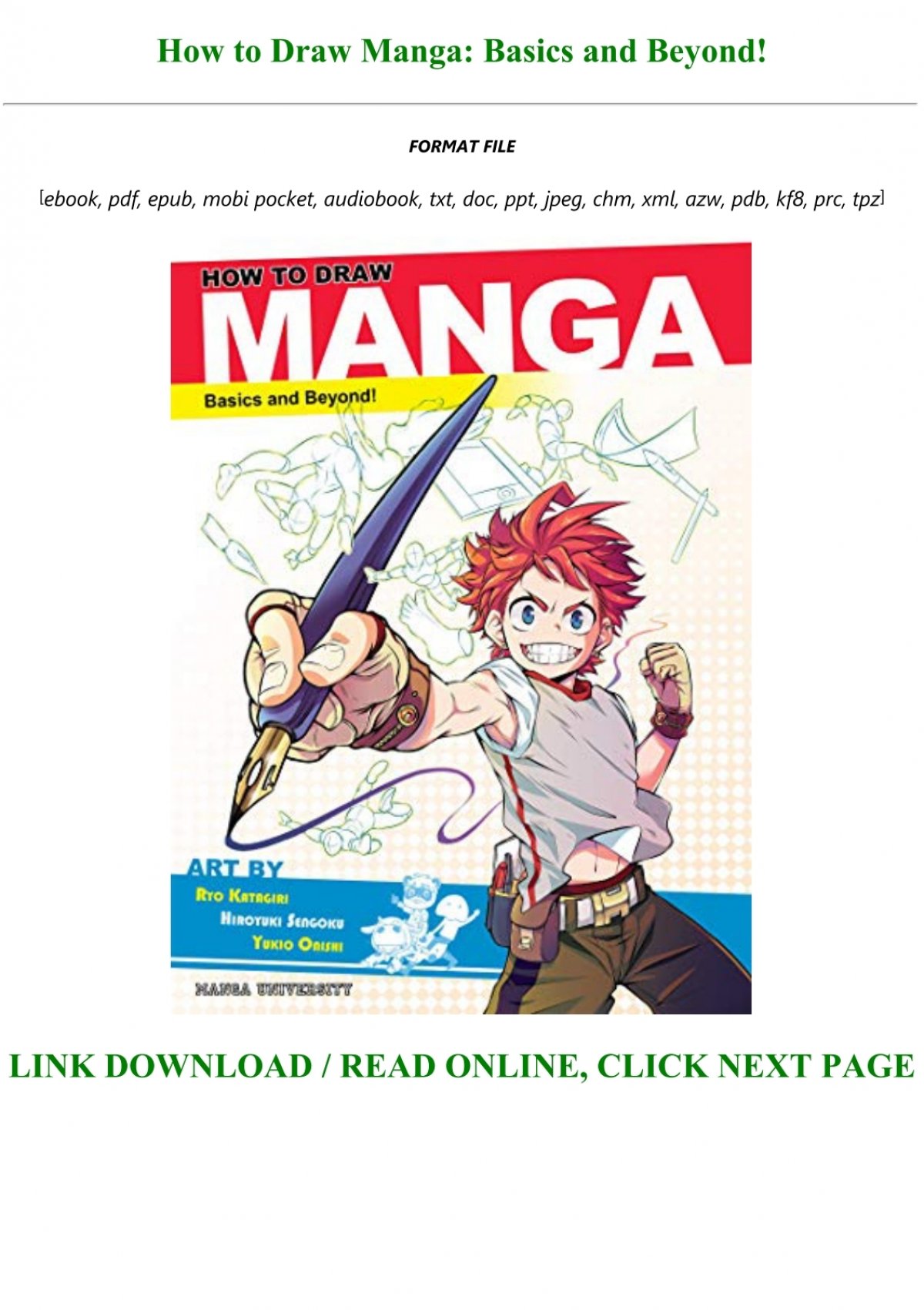 [DOWNLOAD $PDF$] How to Draw Manga: Basics and Beyond! Pre Order