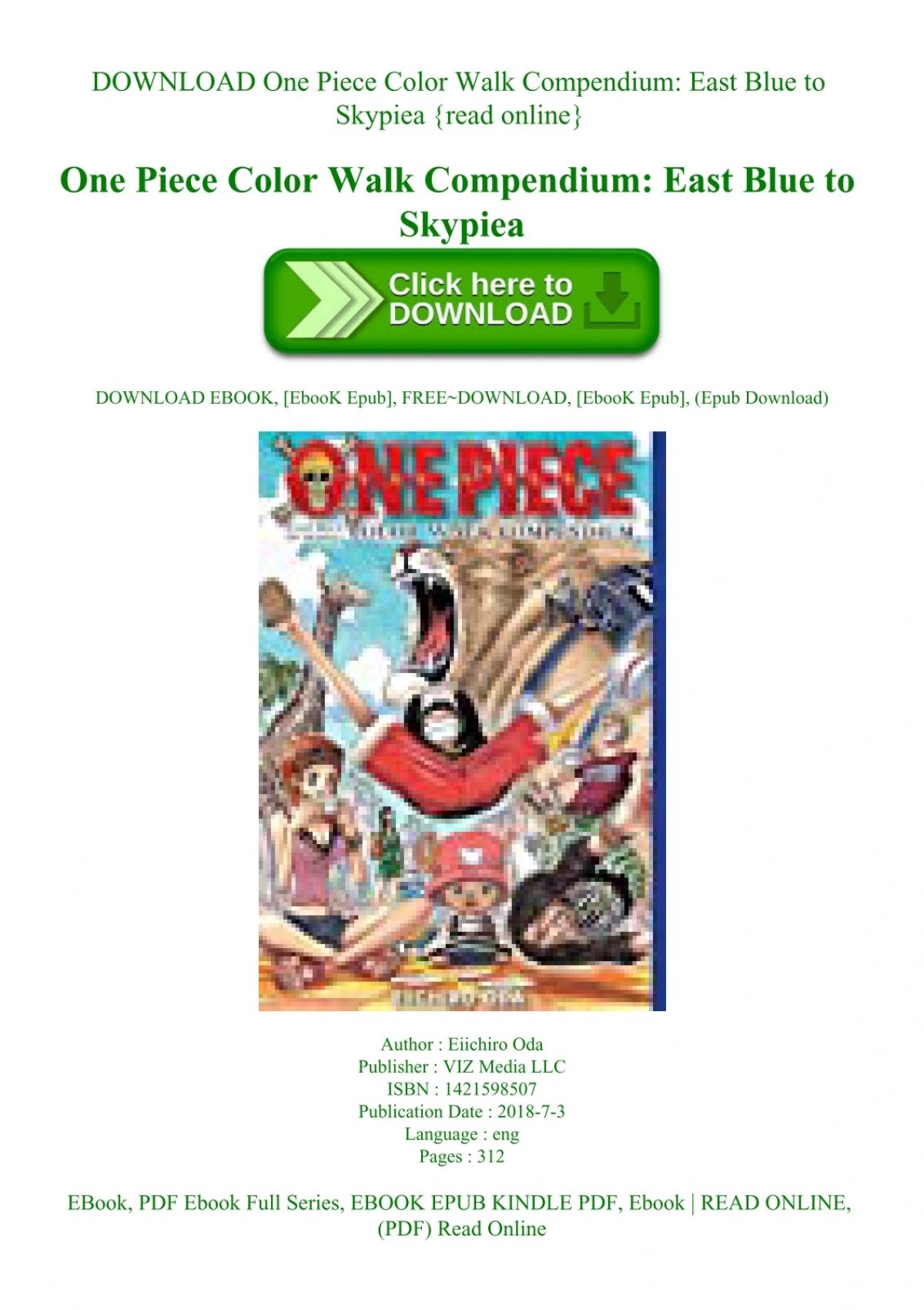 Download One Piece Color Walk Compendium East Blue To Skypiea Read Online