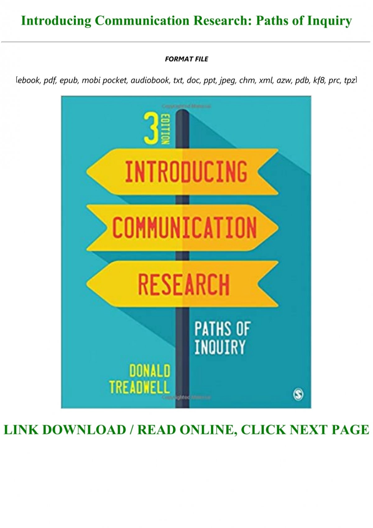 introducing communication research paths of inquiry