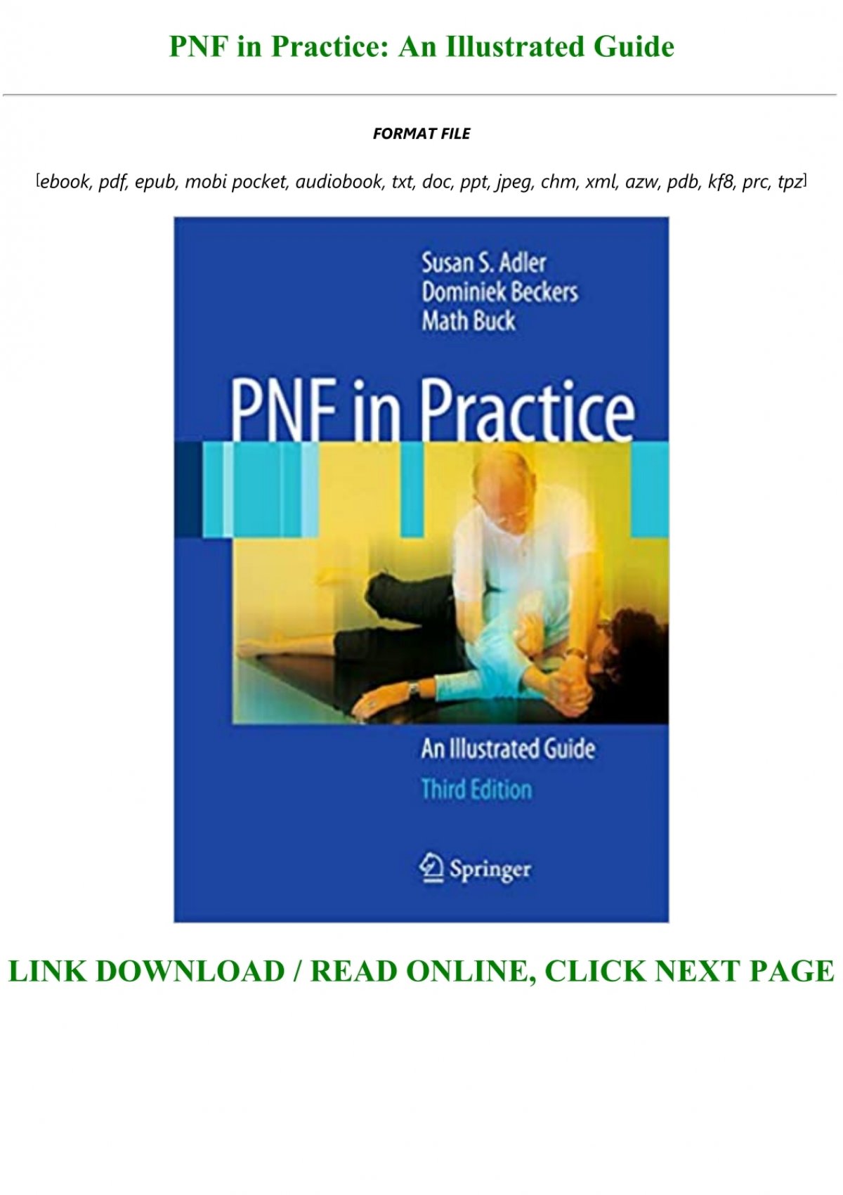 pnf in practice an illustrated guide download