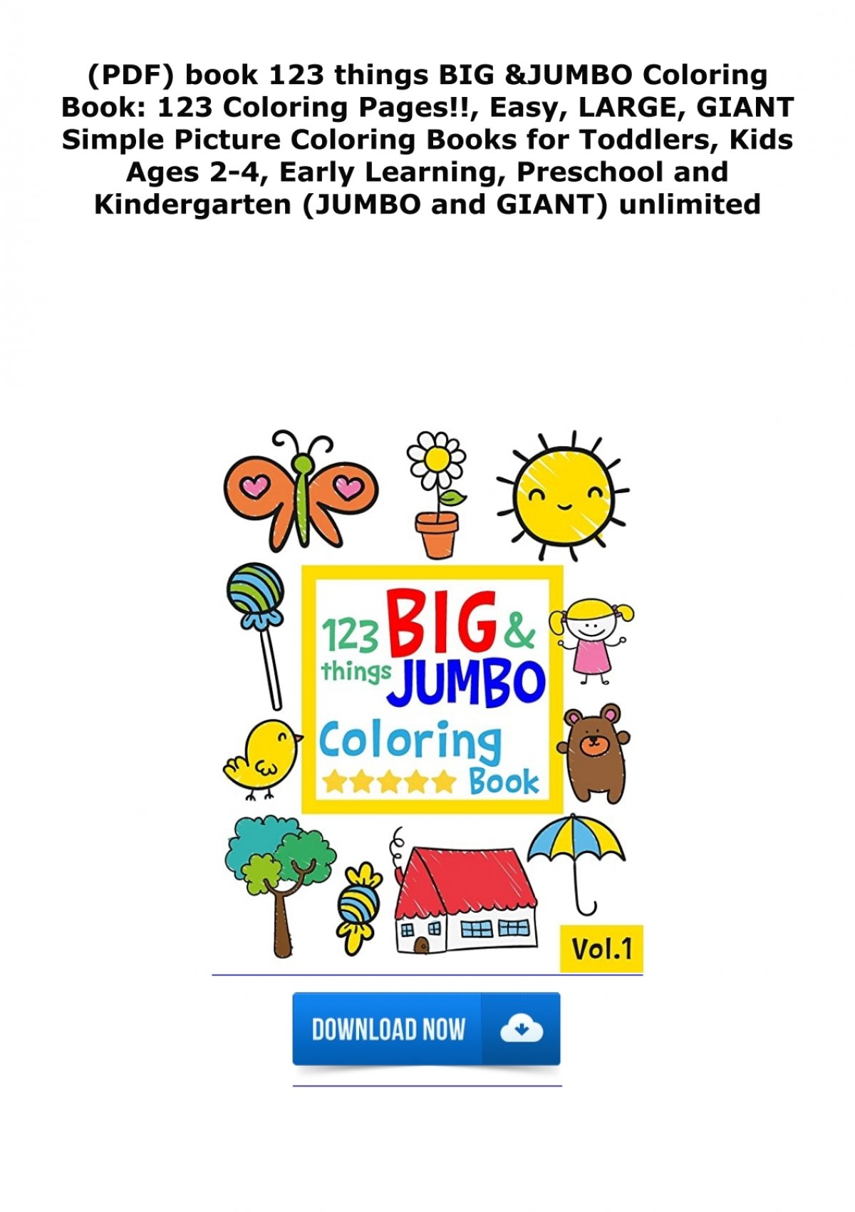 123 things BIG & JUMBO Coloring Book VOL.6: 123 Pages to color