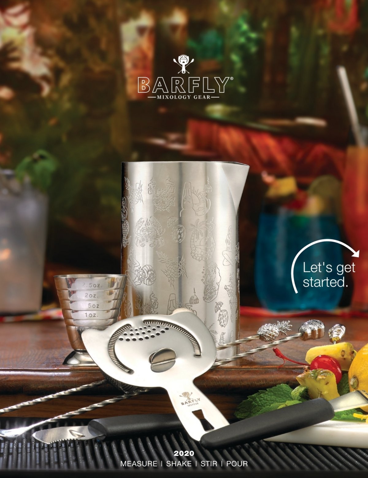 Barfly M37046 11 7/8 Stainless Steel Angled Bar Spoon with Weighted End  and Twisted Handle