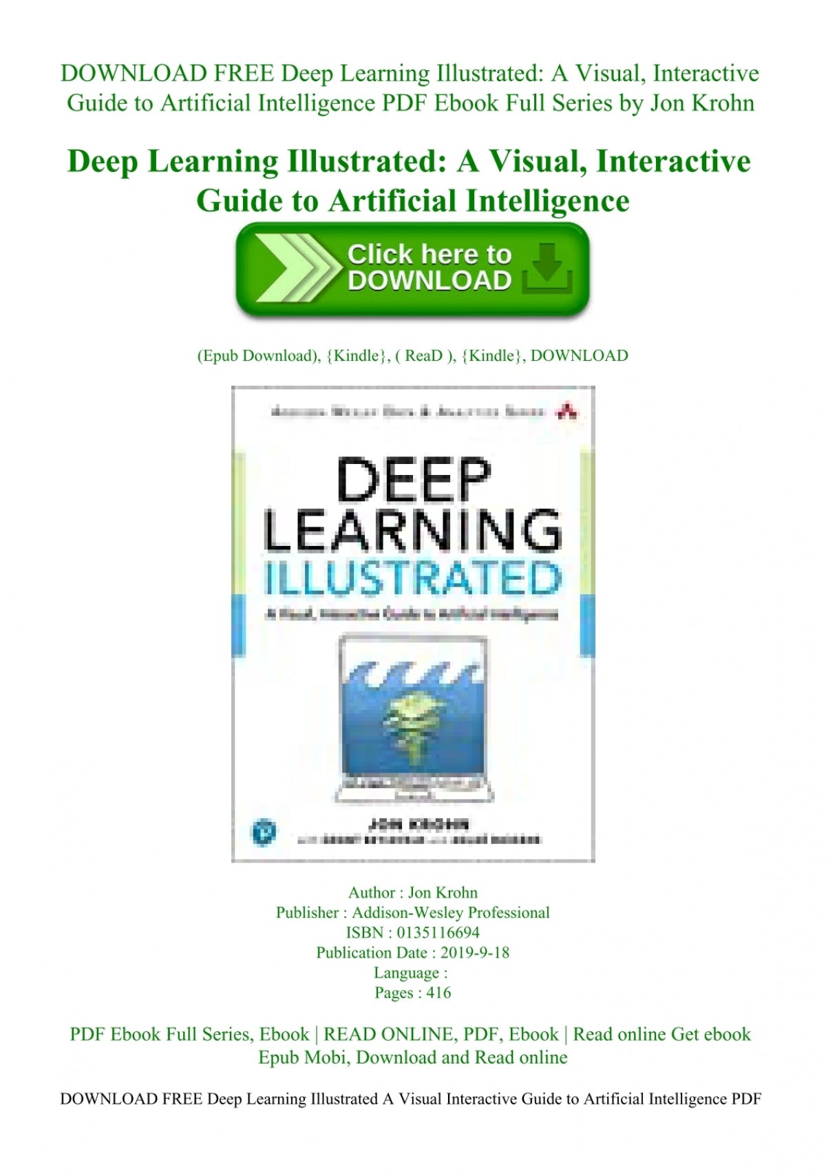 jon krohn deep learning illustrated pdf free download