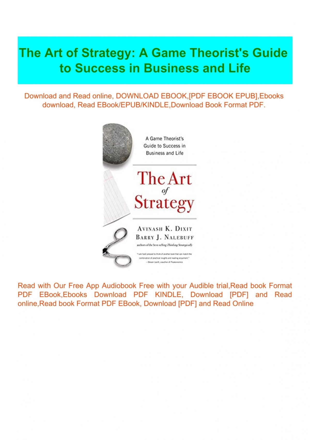 The Art of Strategy Book Summary
