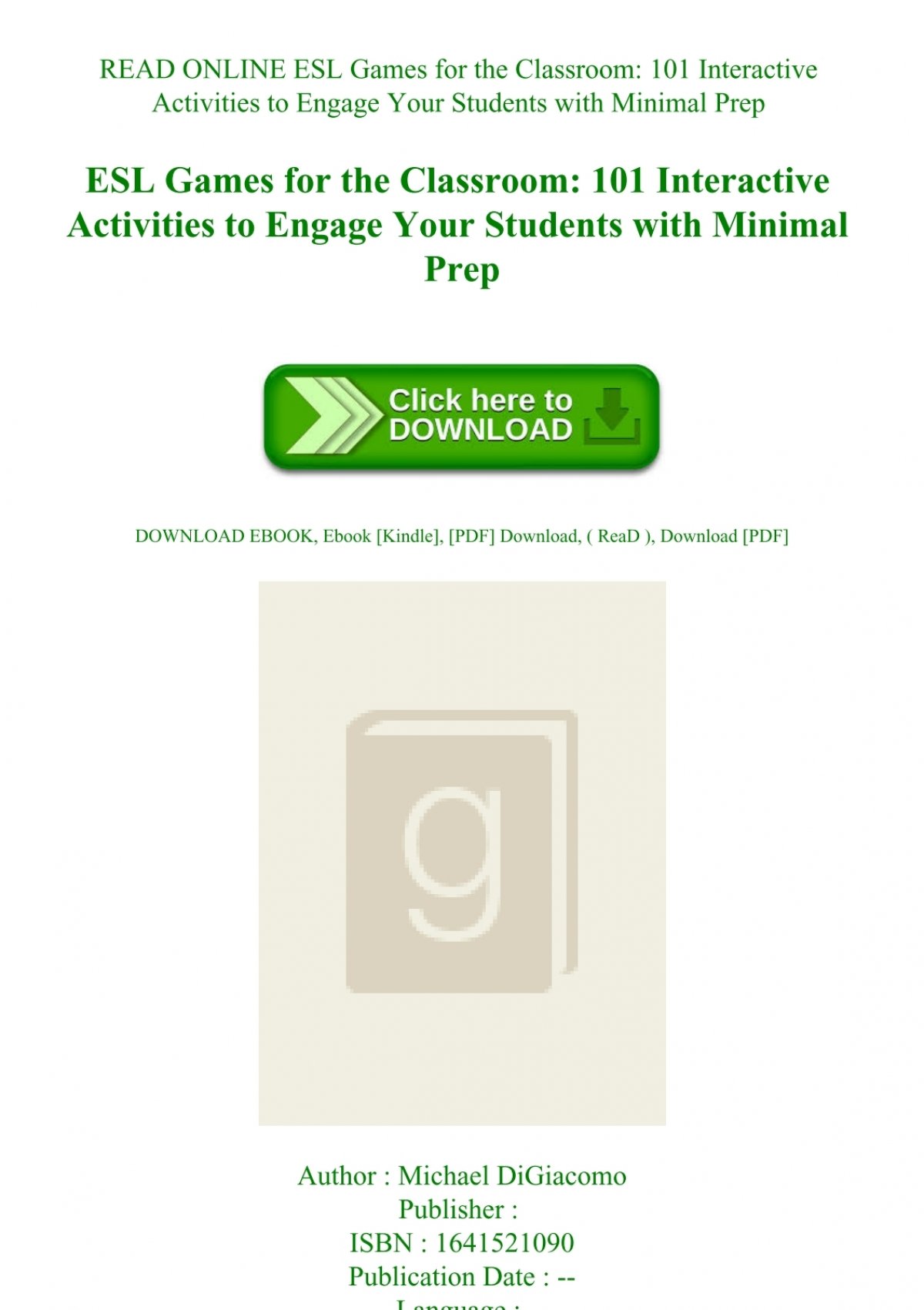 read-online-esl-games-for-the-classroom-101-interactive-activities-to-engage-your-students-with-mini