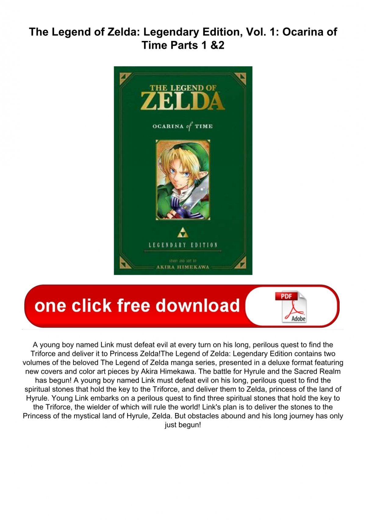 Read [PDF] The Legend of Zelda: Legendary Edition, Vol. 1: Ocarina