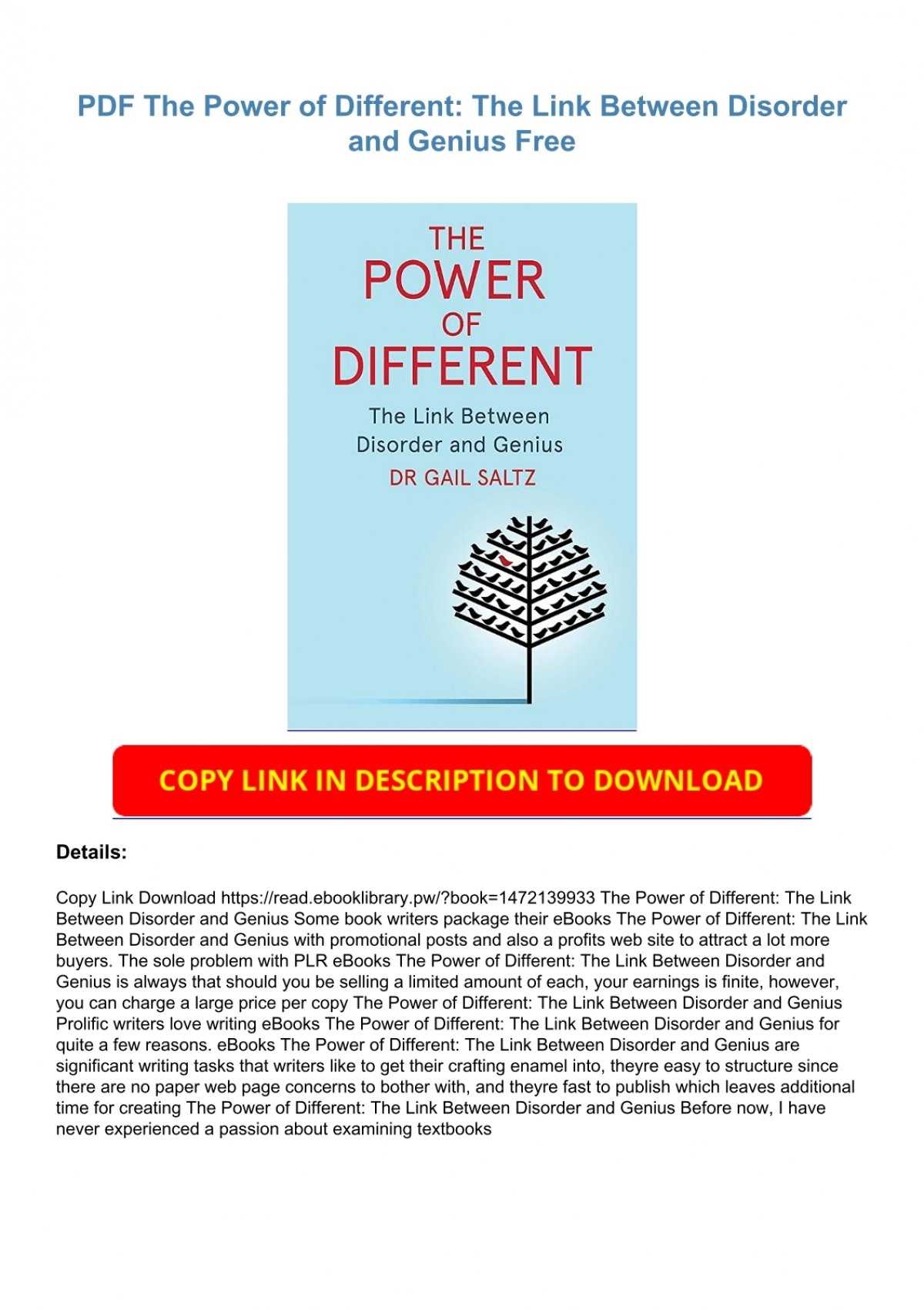 PDF The Power of Different: The Link Between Disorder and Genius Free