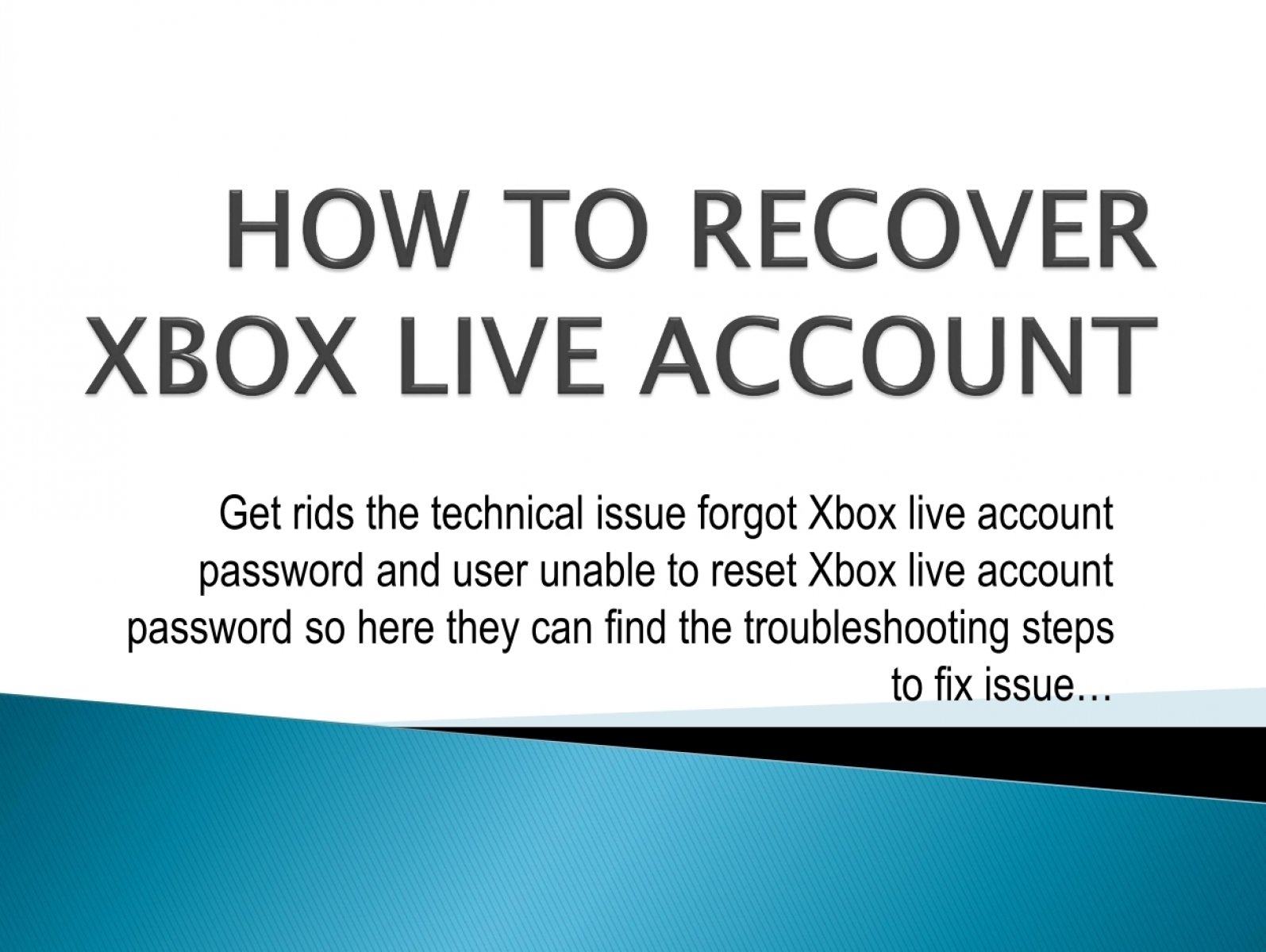 How To Reset Xbox Live Account Password