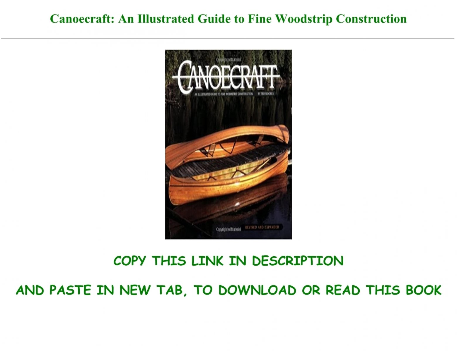 canoecraft an illustrated guide to fine woodstrip construction download