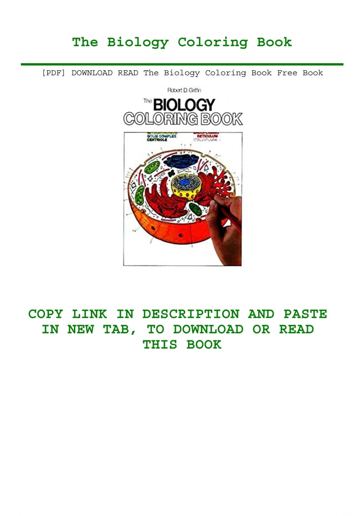 Download Pdf Download Read The Biology Coloring Book Free Book