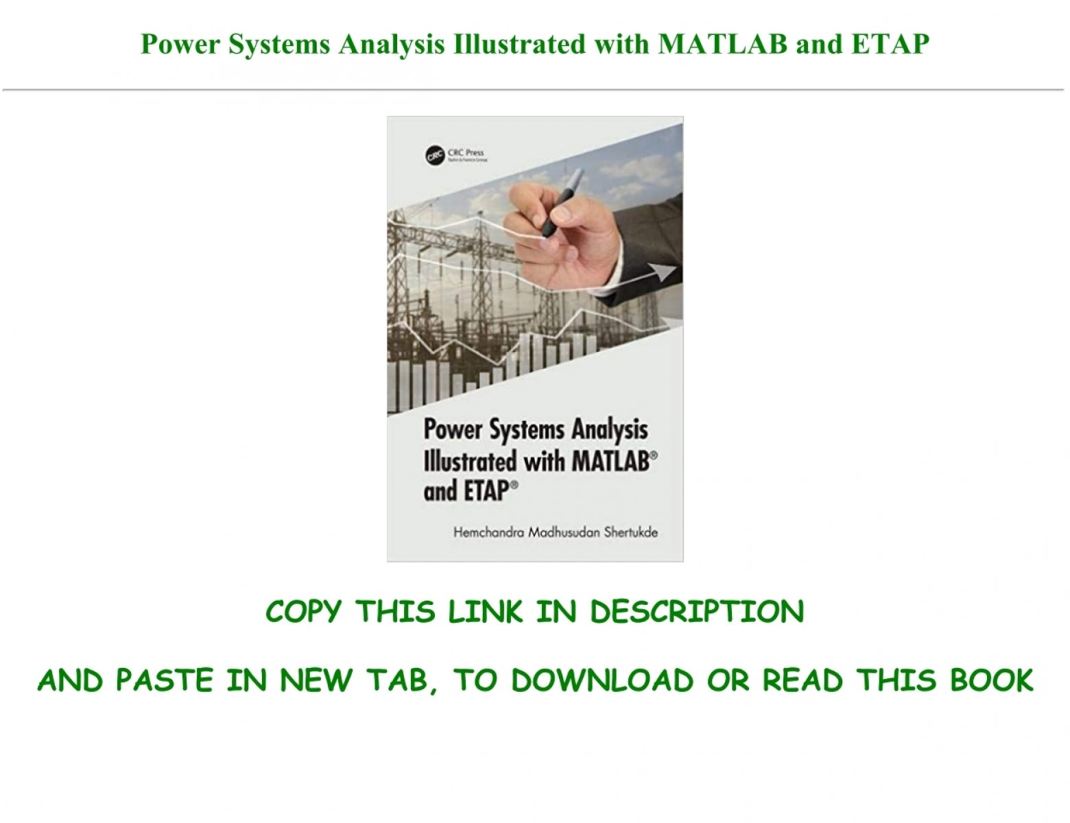 power systems analysis illustrated with matlab and etap free download