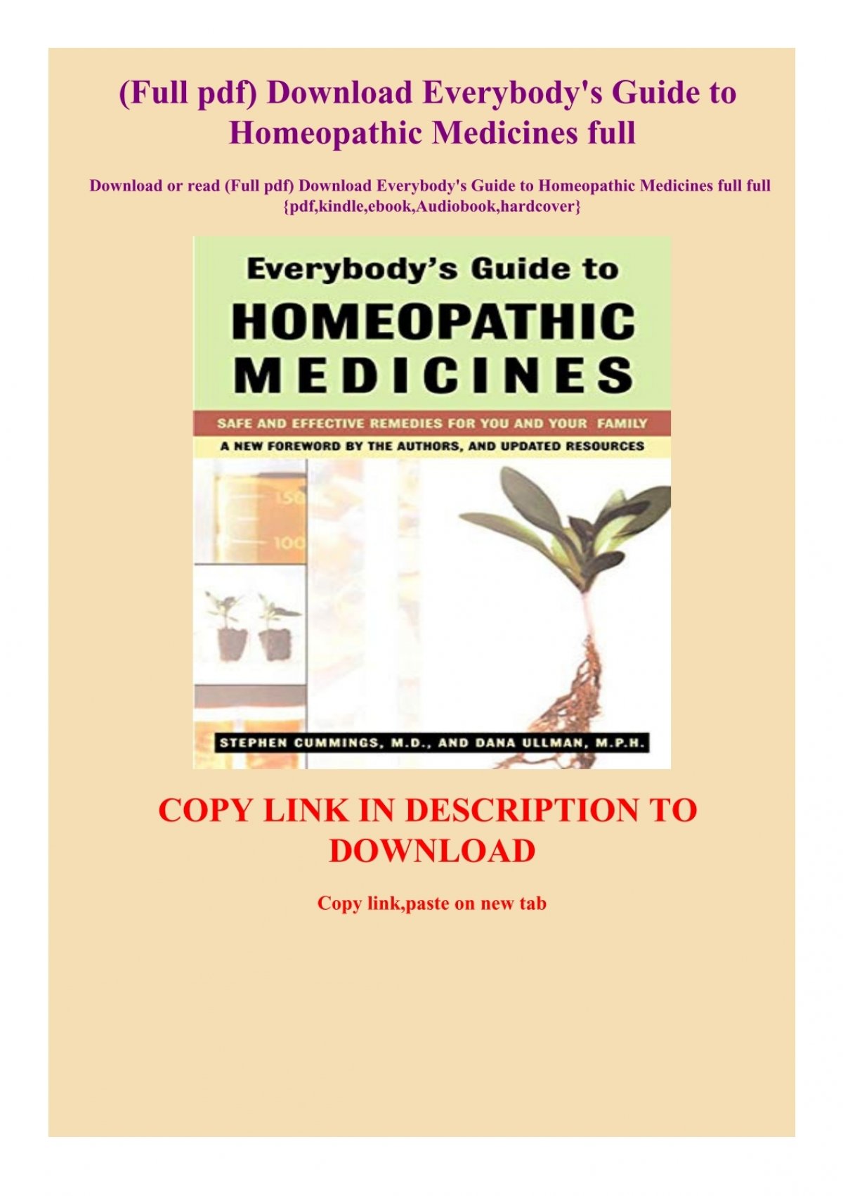 illustrated guide to the homeopathic treatment free download