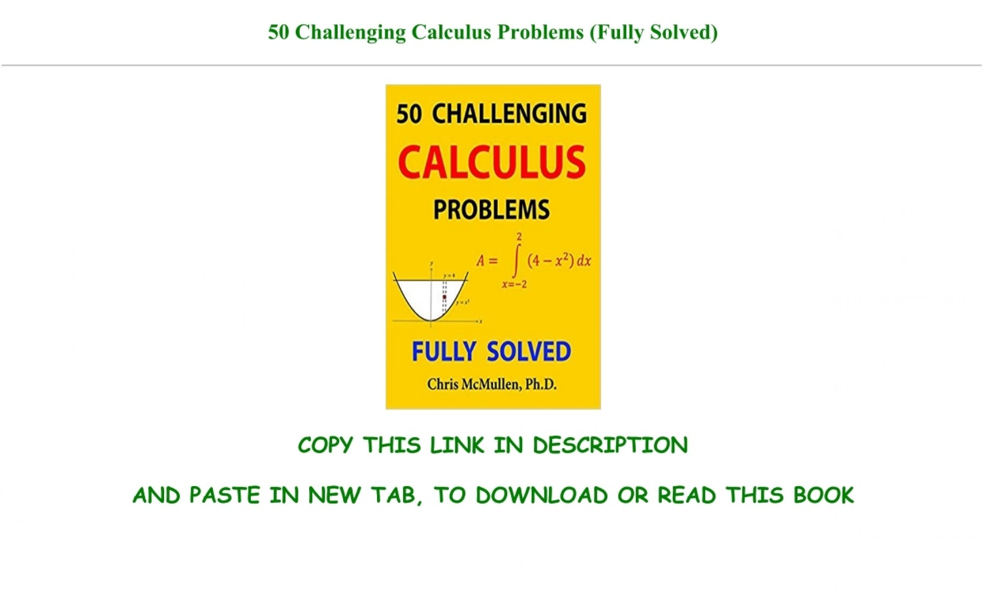 50 challenging calculus problems (fully solved) pdf