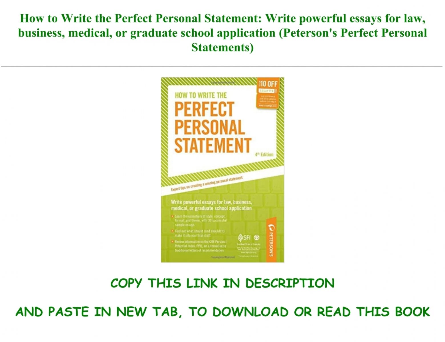 how to write the perfect personal statement pdf