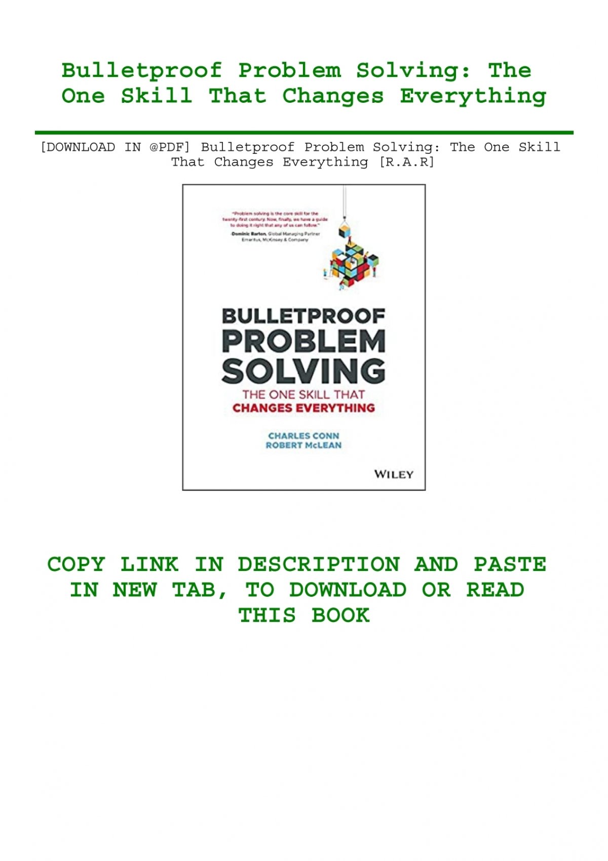 bulletproof problem solving free pdf