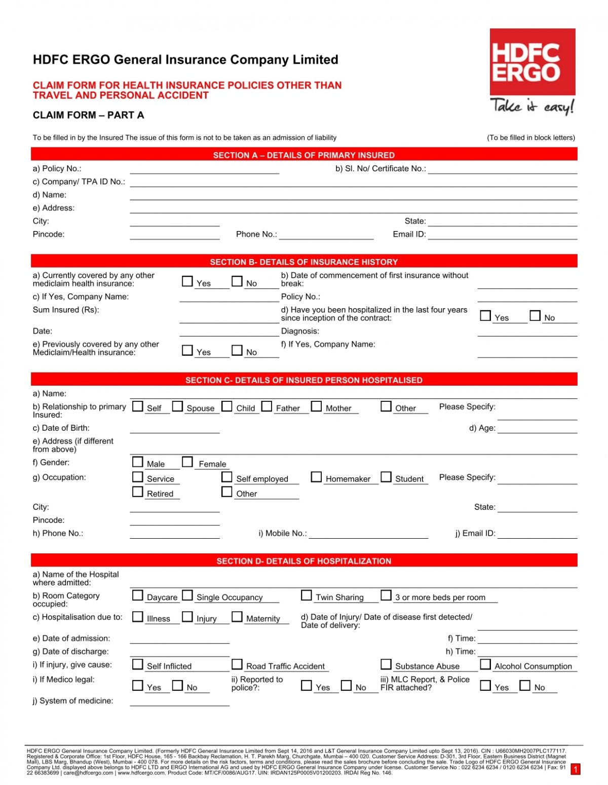ergo travel insurance claim form pdf