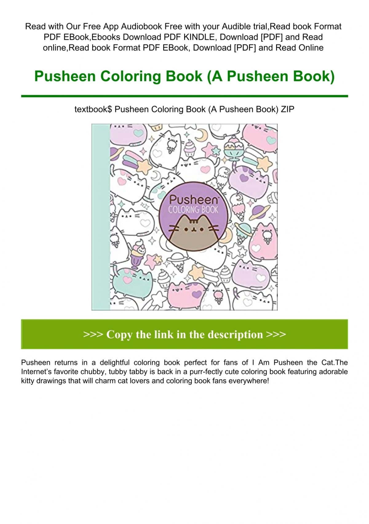 Download Textbook Pusheen Coloring Book A Pusheen Book Zip