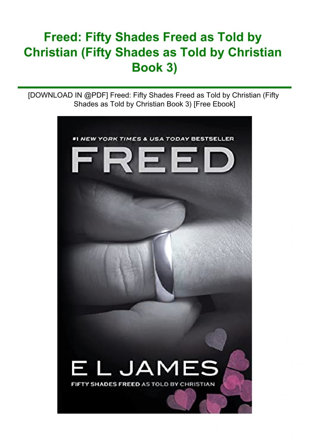 Download In Pdf Freed Fifty Shades Freed As Told By Christian Fifty Shades As Told By 