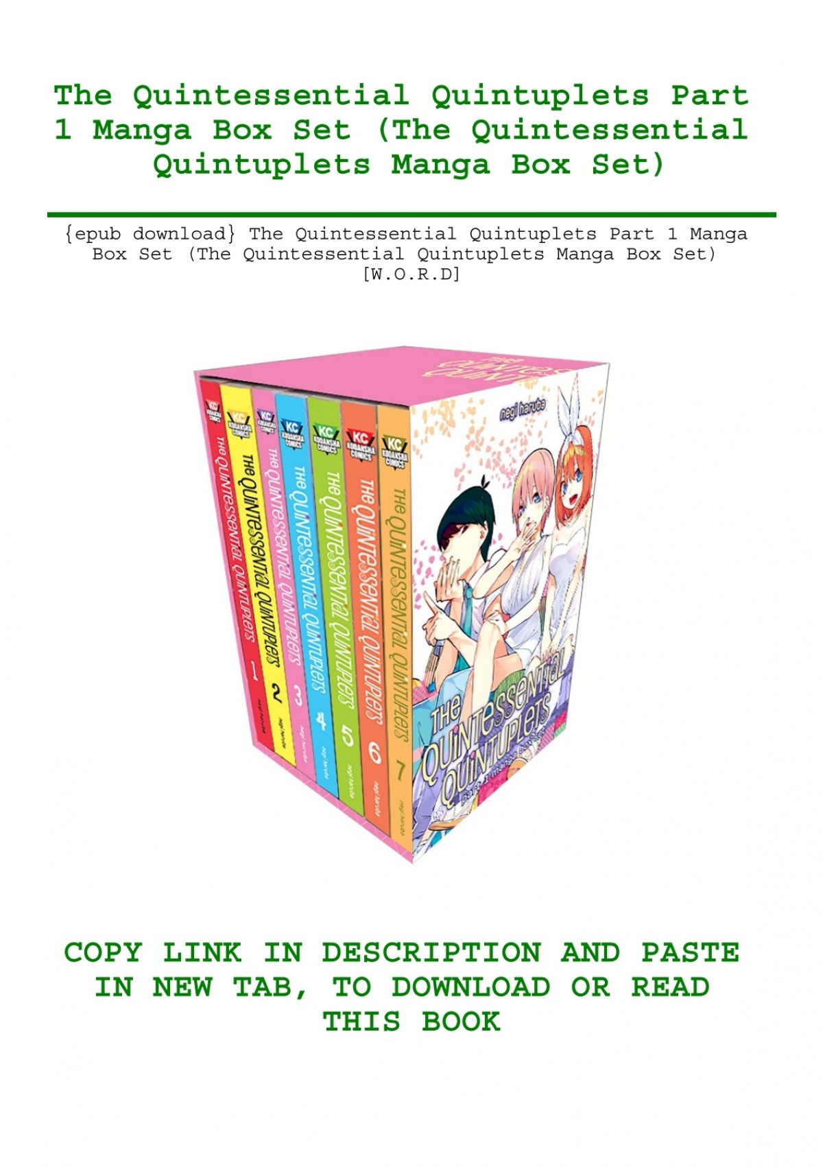 5-toubun no Hanayome (The Quintessential Quintuplets) - Completo -  MangAnime - Download baixar Mangás e HQs em Kindle .mobi e outros formatos  .pdf mangás para kindle