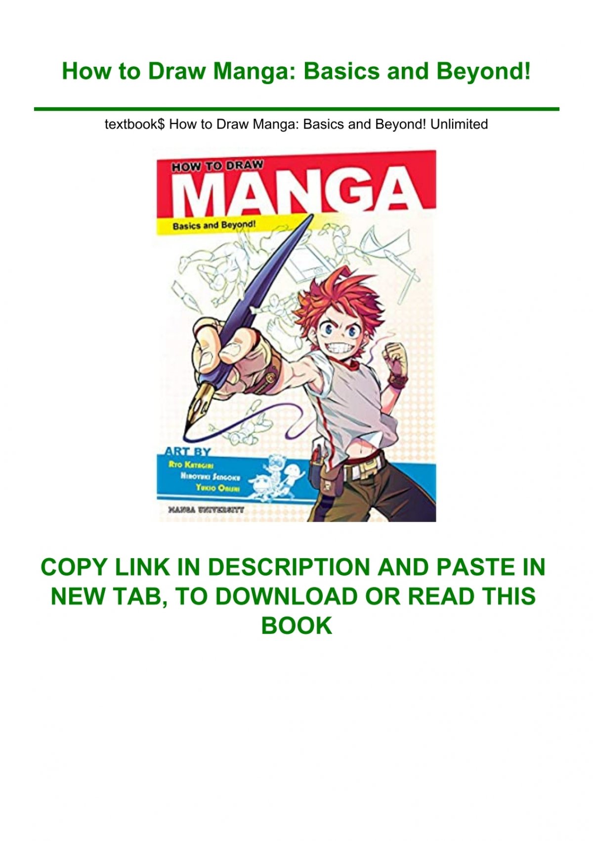 Textbook How To Draw Manga Basics And Beyond Unlimited 