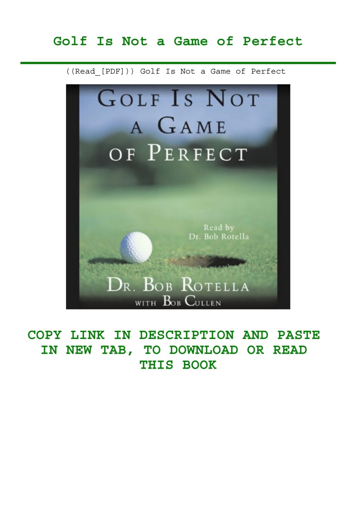 Read_[PDF])) Golf Is Not a Game of Perfect (READ PDF EBOOK)