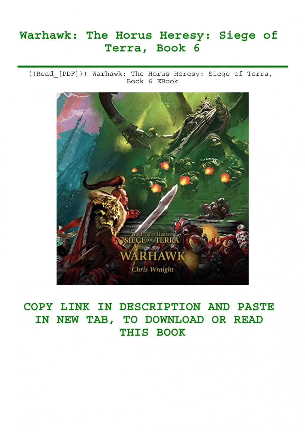 Read Pdf Warhawk The Horus Heresy Siege Of Terra Book 6 Ebook