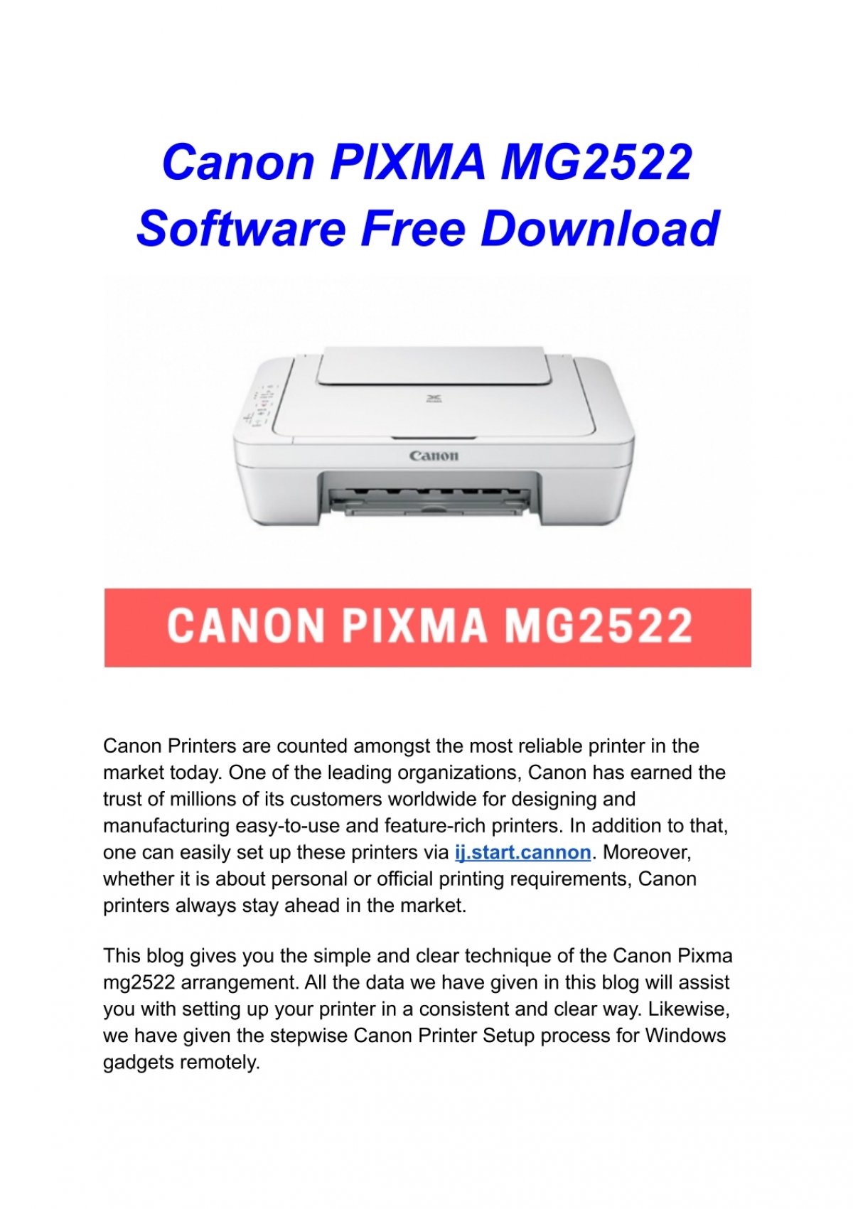 canon pixma mg2522 software free download for mac