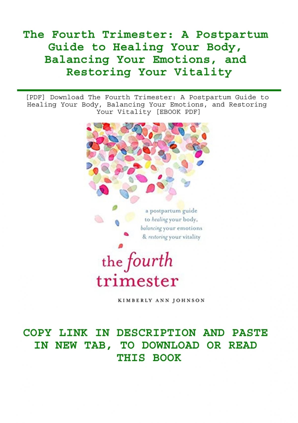 The Fourth Trimester: A Postpartum Guide to Healing Your Body