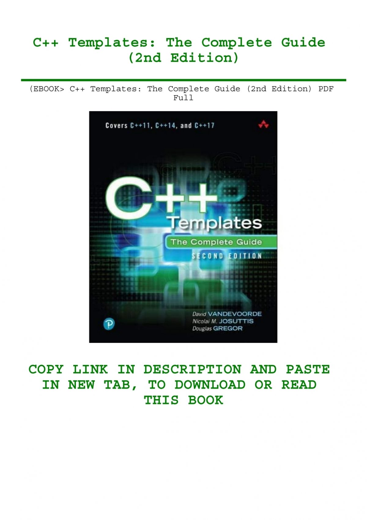  EBOOK C Templates The Complete Guide 2nd Edition PDF Full