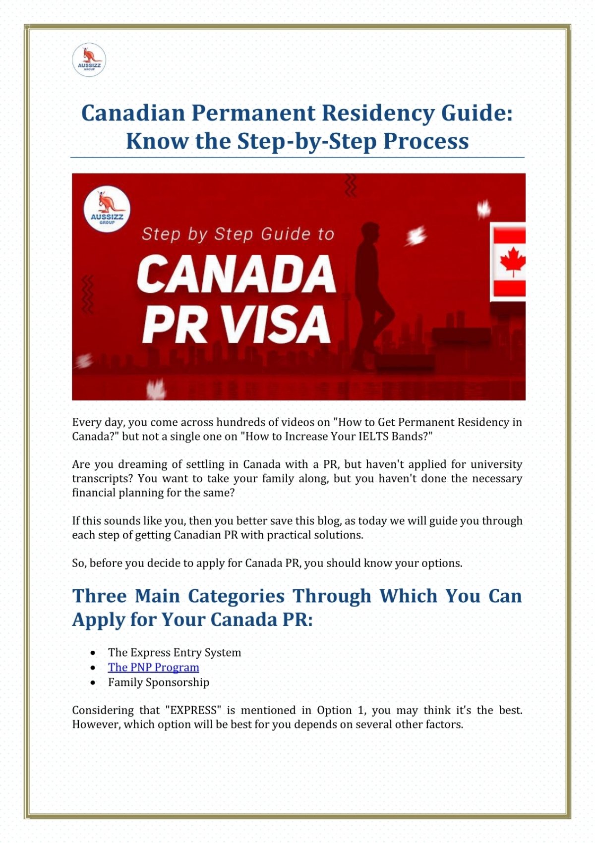 Canadian Permanent Residency Guide Know The Step By Step Process 2333