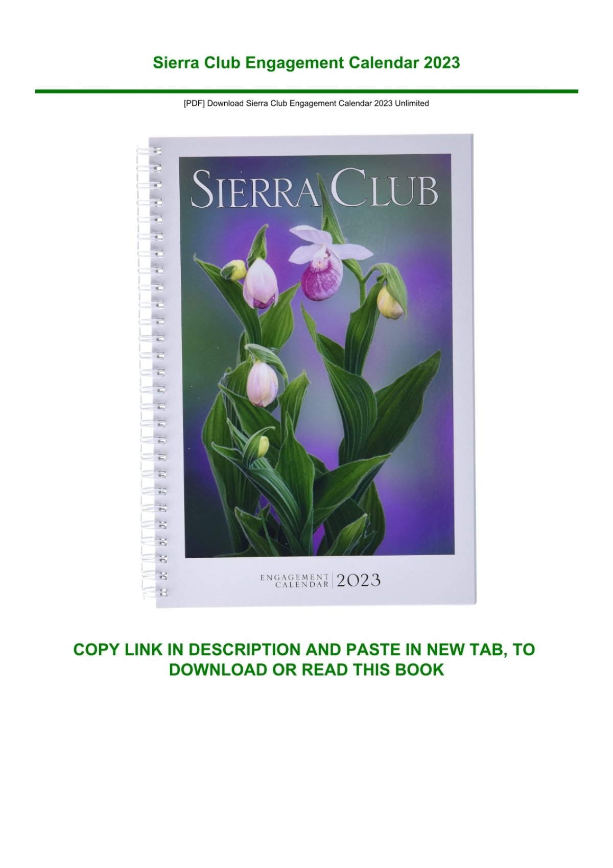 [PDF] Download Sierra Club Engagement Calendar 2023 Unlimited
