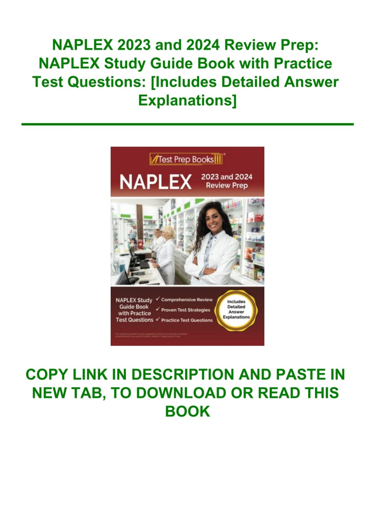 (READ-PDF!) NAPLEX 2023 and 2024 Review Prep NAPLEX Study Guide Book