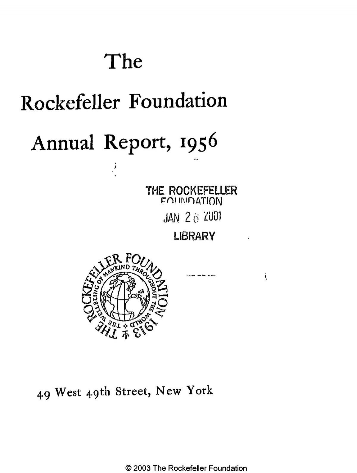 Rf Annual Report 1956 Rockefeller Foundation