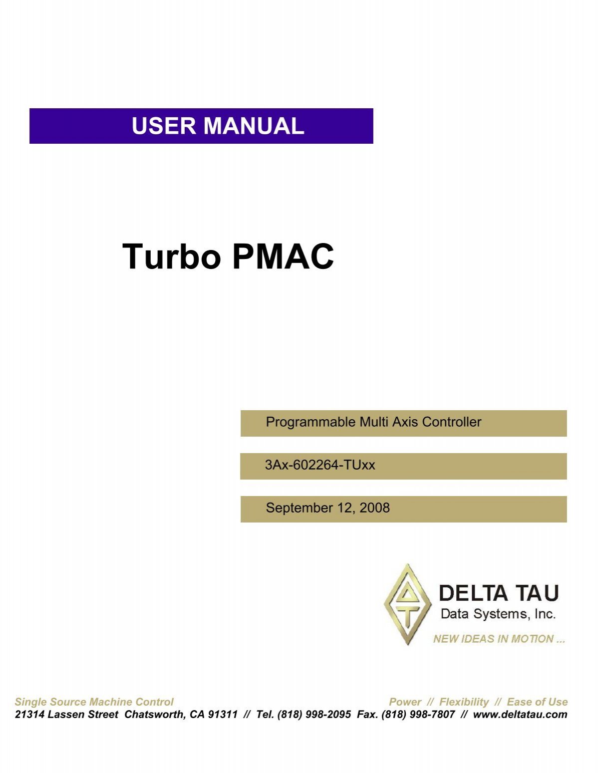 Turbo PMAC User Manual - Delta Tau