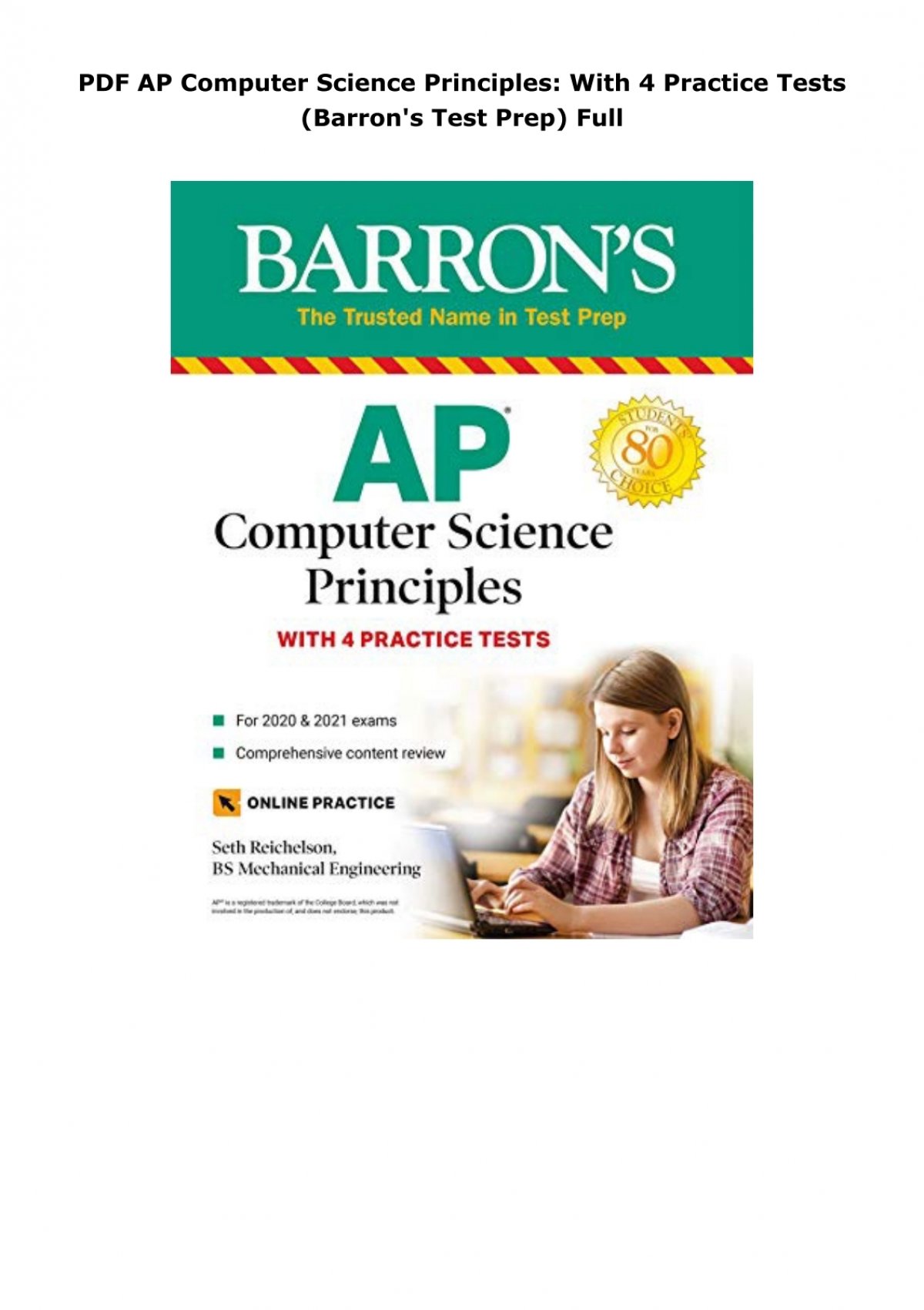 PDF AP Computer Science Principles: With 4 Practice Tests 