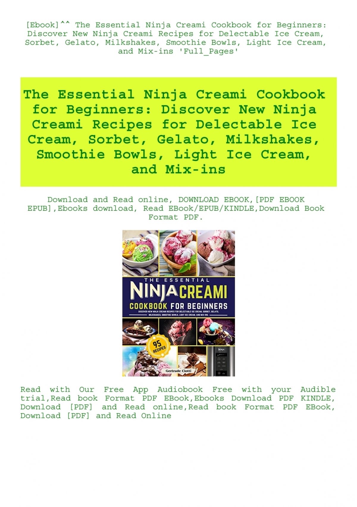 The Latest Ninja Creami Cookbook (Paperback)