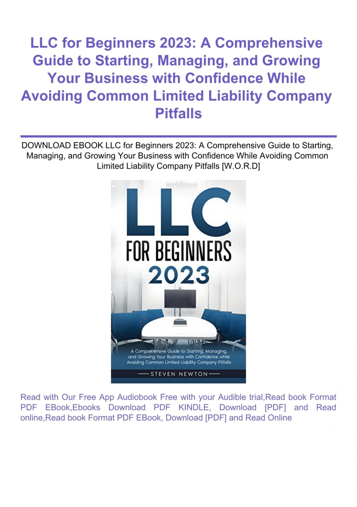 The LLC (Limited Liability Company) Handbook