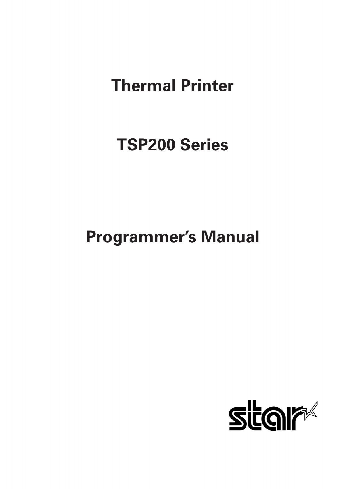 Tsp 0 Programmer S Manual Star Micronics