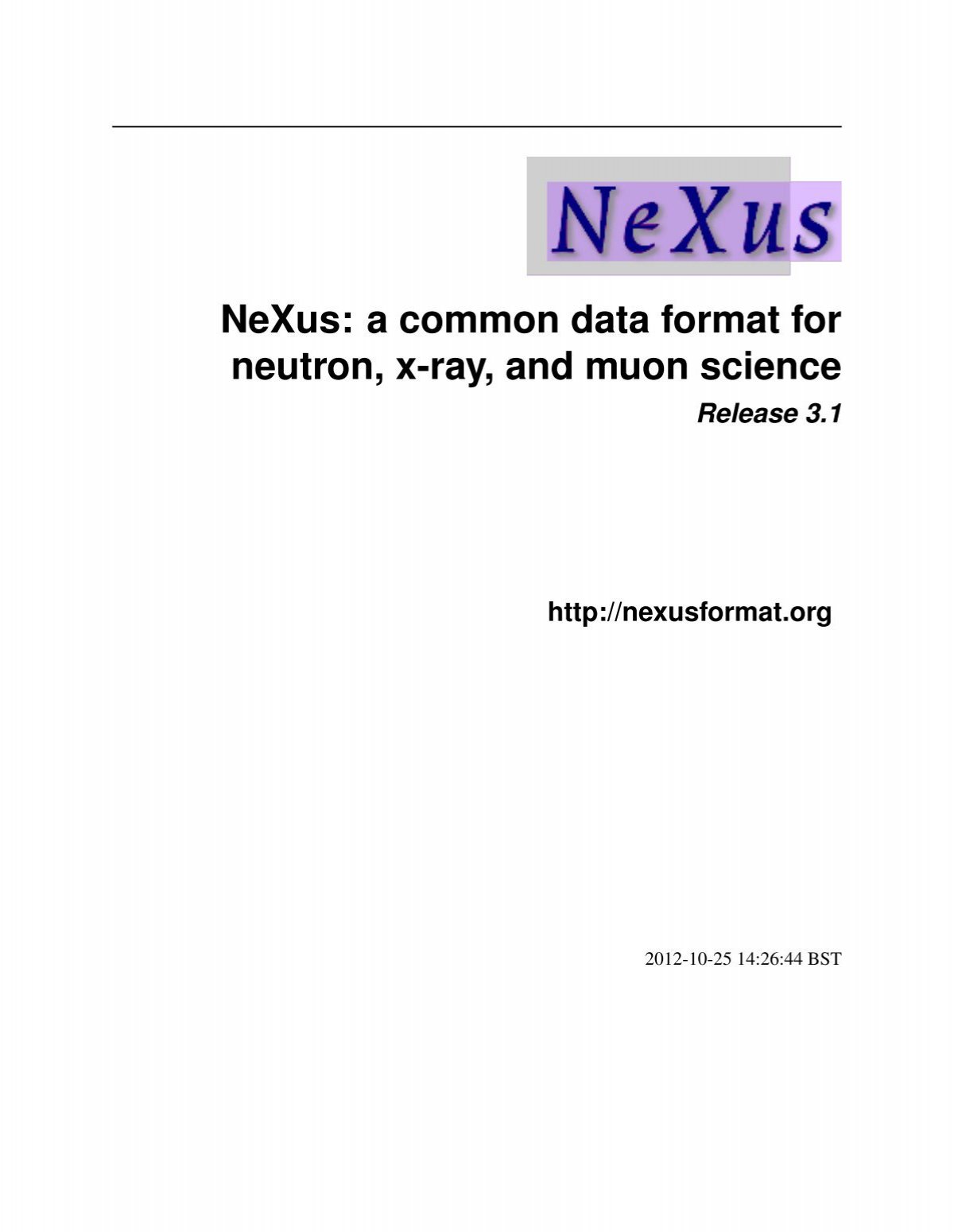 NeXus file structure showing the NXtomo subentry expanded to show